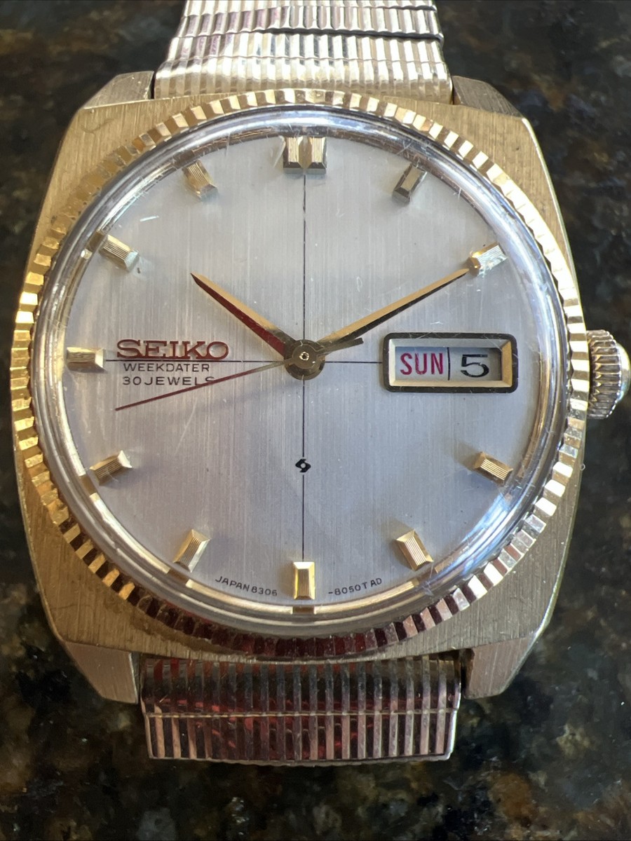Seiko Weekdater 30 Jewels Automatic Watch 8306-8050TAD SEA