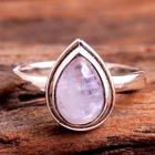 925 Sterling Silver Ring Moonstone Rainbow Gemstone Ring Silver Statement Ring