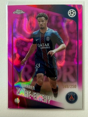 Warren Zaïre-Emery 2025-26 Topps Chrome UCC Pink Refractor 148/250 PSG