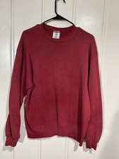 Jerzees Blank Red Crewneck Sweatshirt Mens Large Made in USA Vintage 90s
