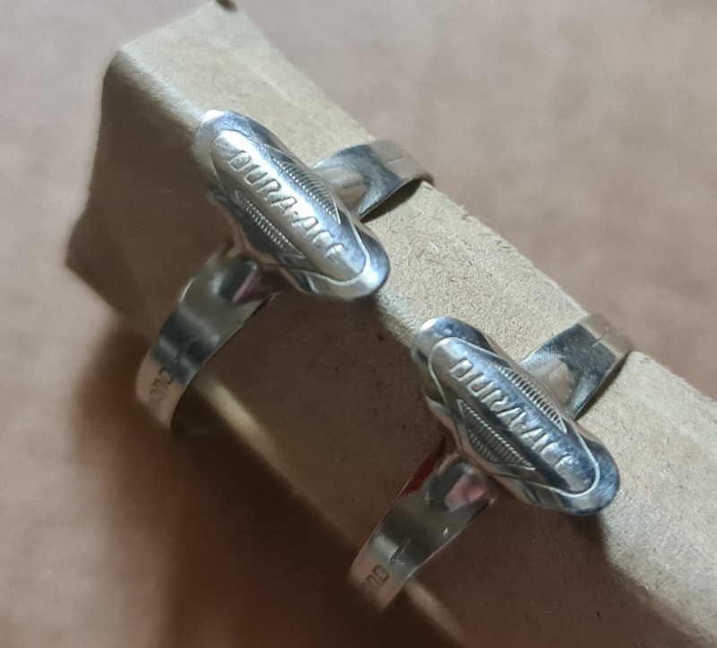 2x Vintage 1970's SHIMANO DURA-ACE Top Tube Cable Clamps 1" / 25.4