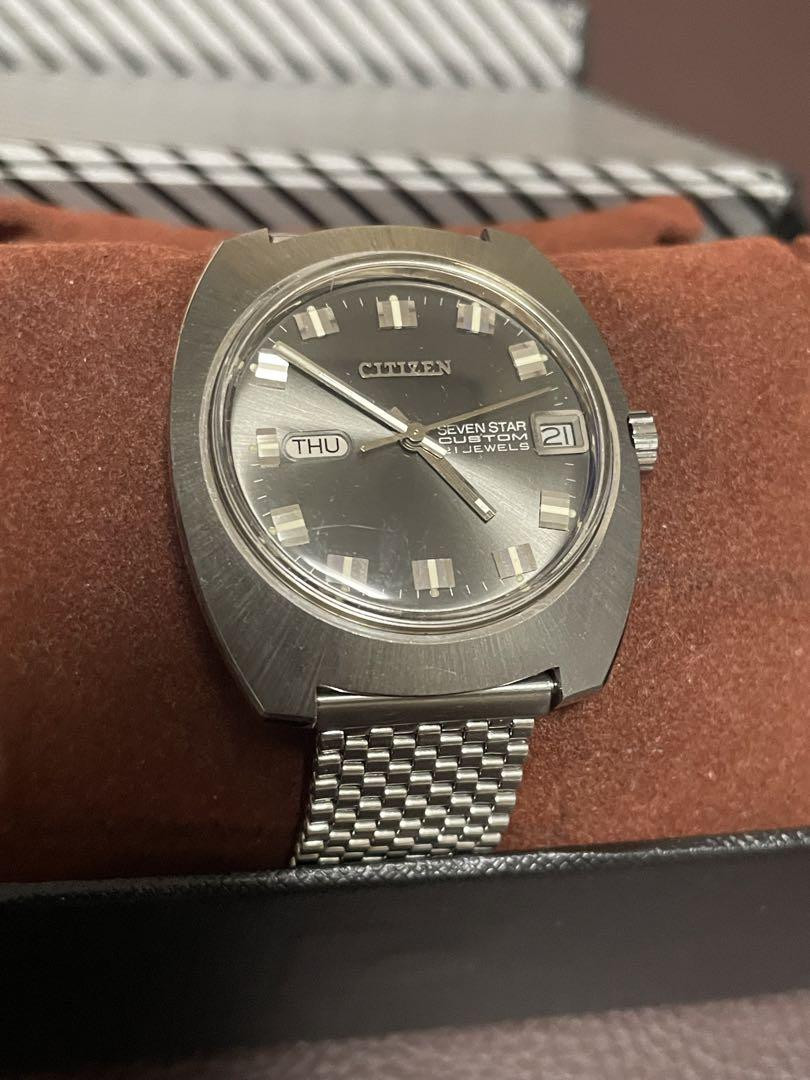 Citizen Seven Star 4-720342 Custom Day Date Grey Silver