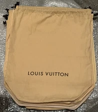 Authentic Louis Vuitton Drawstring “19x17”( WxH)  Beige Dust Bag
