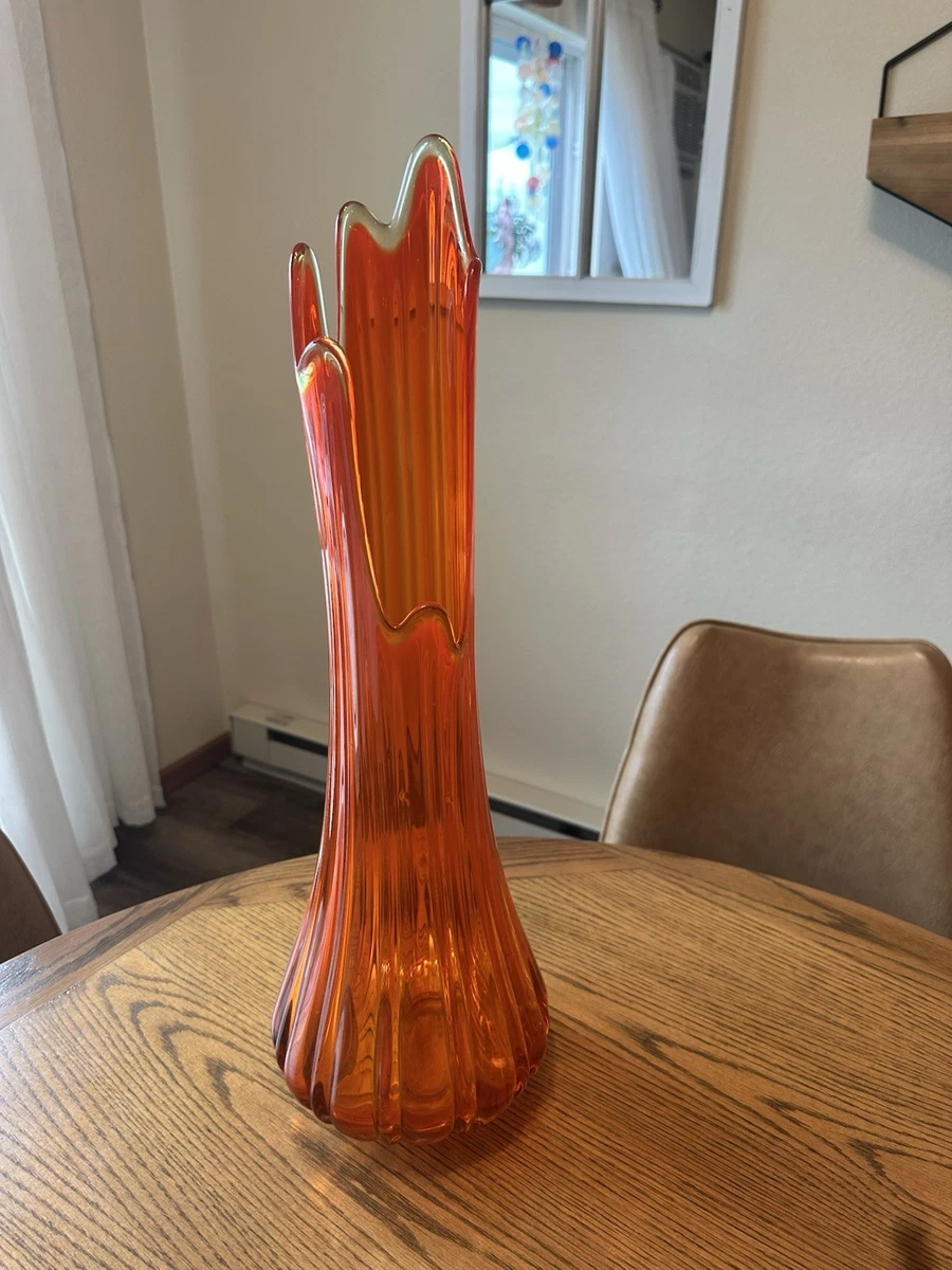 BLENKO アンバーガラス フラワーベース 花瓶 ヴィンテージ アメリカ家具 Blenko Vintage Glass Floor Vase Art for sale | eBay