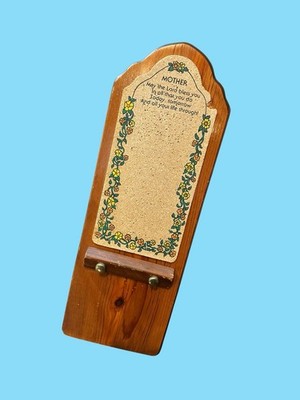 Vintage 1970s Mother Mother s Day Mom Mama Cork Board Note Holder Wall Hanging