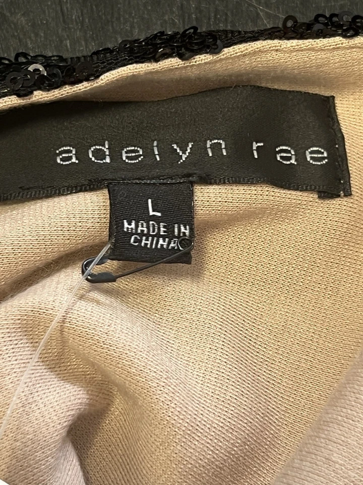 Adelyn Rae Negro Encaje Malla L Desnudo Forrado Manga Larga Cóctel Fiesta Mardi Gra Foto 3 de 4