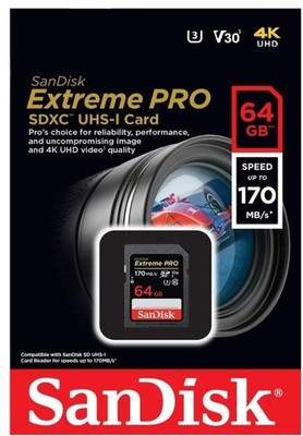 SanDisk 64GB Extreme PRO UHS-I SDXC Memory Card (NEW)