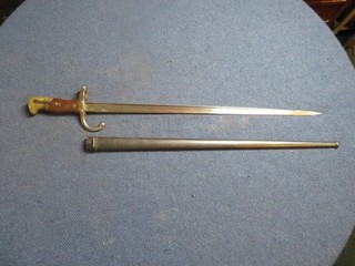 FRENCH MLE 1874 GRAS BAYONET W/ MATCHING NUMBERED SCABBARD ST. ETIENNE JUNE 1879