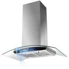 Island Range Hood 36 Inch 700 CFM, Ceiling Mount Kitchen Exhaust Hood  Gesture