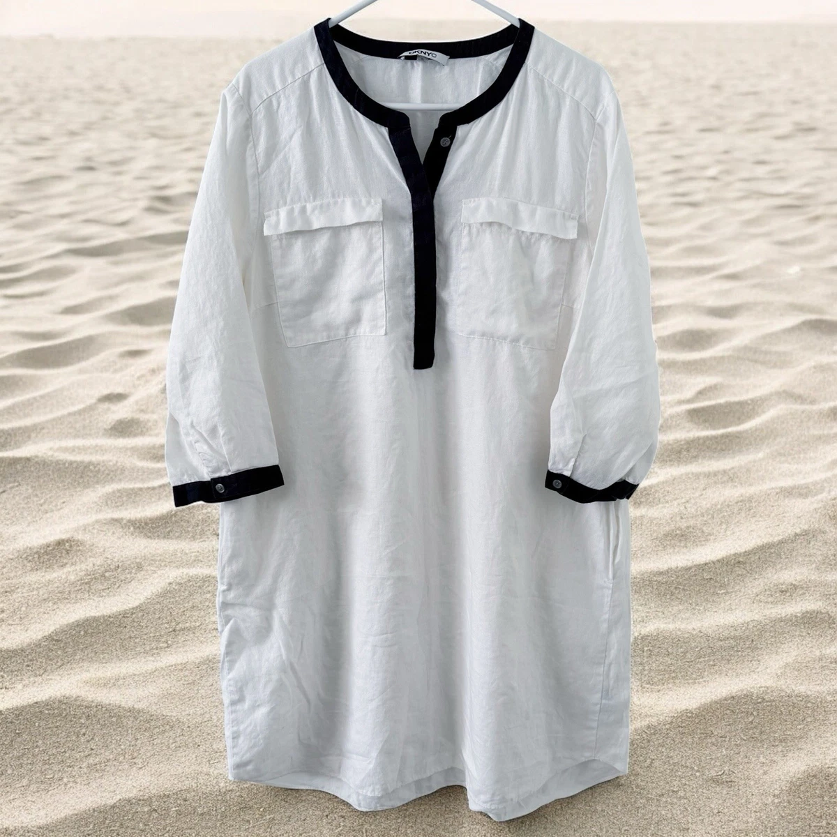 Linen 3/4 Sleeve Sheath Dresses for Women for sale | eBay
