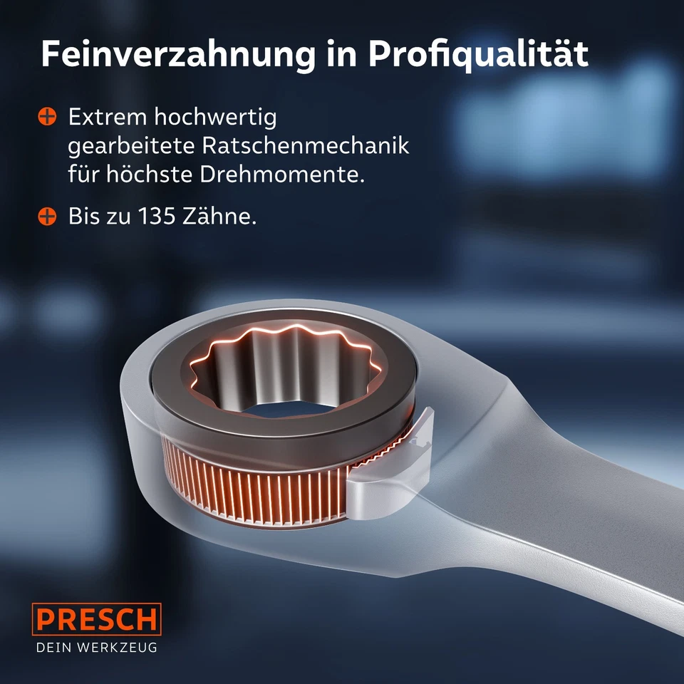 Presch Ratschenschlüssel Set 20tlg. inkl. Tasche - Ratschenschlüssel Set 6 - 32 - Bild 4 von 4