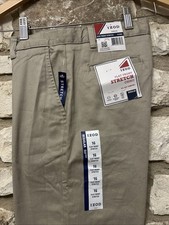 IZOD Youth Boys Flat Front Stretch Chino Uniform Khaki Pants Sz 16R NWT