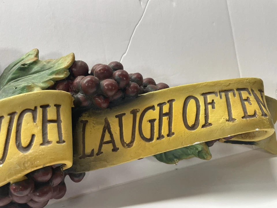 Живи хорошо любовь много смеяться часто виноград баннер декор кухни деревенский Тоскана 23 x 8» - Изображение 4 из 4