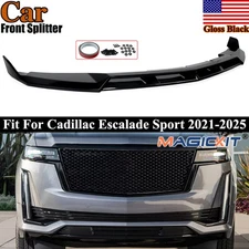 Fits Cadillac Escalade Sport 2021-25 Gloss Black Front Bumper Lower Splitter Lip