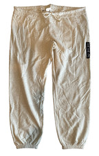 Gap NWT Women's XL Oatmeal Beige Jogger Sweatpants w/ Embroidered Logo