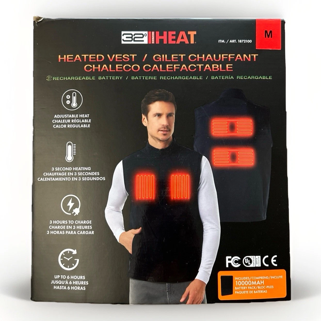 32 Degrees Rechargeable Heated Vest Medium OB