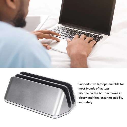 Dual Laptop Stand Vertical 3D Curved Appearance Aluminum Alloy Adjustable IDM - Afbeelding 2 van 12
