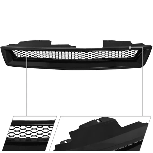 Fits 94-97 Honda Accord Black Mesh Hood Front Bumper Grille Grill Replacement - Picture 4 of 11