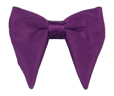 Mens Oversized Satin Silk Bow Tie Solid Color Formal Tuxedo Big Bowtie B- Purple