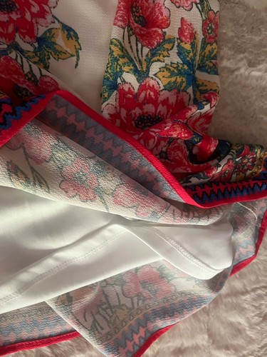 FLYING TOMATO Anthropologie White Floral Flutter Sleeve Dress Women’s Medium - Picture 6 of 6