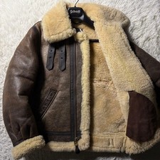Schott B-3 Real Mouton Bomber Lamb Leather Flight Jacket Size 36 Brown US Made
