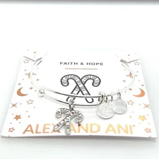 ALEX AND ANI Silver Candy Cane Charm Bracelet