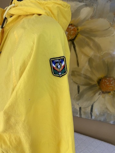 Vintage Ralph Lauren Polo Yellow Hooded Jacket Full Zip/Snap On Size Youth XL - Picture 18 of 19