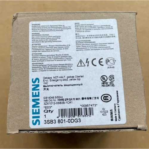 Siemens 3SB3801-0DG3 Not-Aus-Tastenschalter Neu One 3SB3 801-0DG3  - Bild 1 von 2