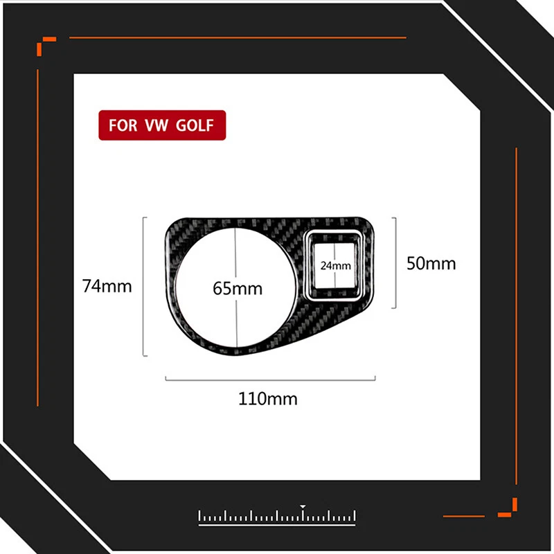 2x For VW Golf7 GTI MK7 2013-2017 Carbon Fiber Interior Headlight Switch Cover — 第 2/4 张图片