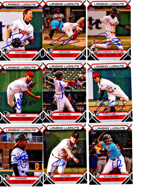 2023 Lansing Lugnuts team signed autographed baseball card set Athletics High A!