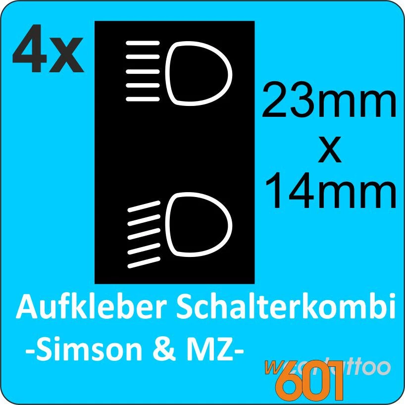 Aufkleber Schalterkombi Fern- & Abblendlicht passend für: MZ ETZ & Simson S51