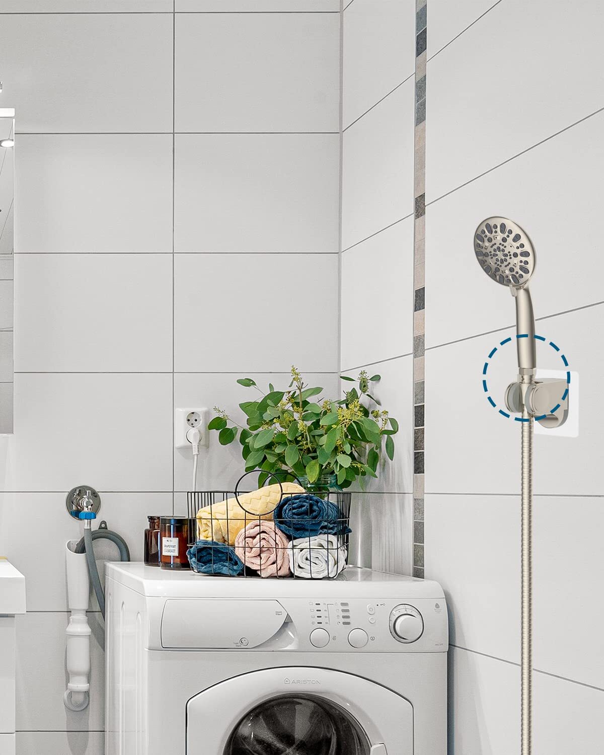 All Metal Shower Head Flow Control Valve G1/2 Brass Shut-off Valve Universal US