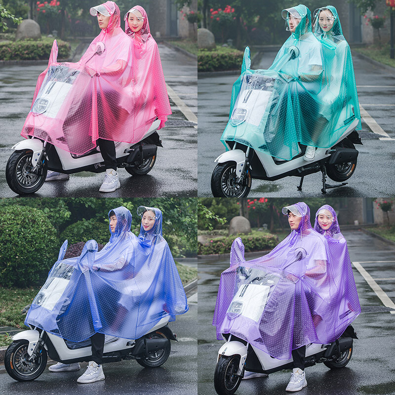 KDOQ Mens Womens Cycling Bicycle Bike Raincoat Rain Cape Poncho Hooded Windproof Rain Coat Mobility Scooter Cover Lightweight Compact Reusable For