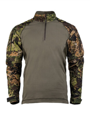 QIYUANT Uomo Camicia Tattica Militare Manica Corta, Slim Fit Mimetica Combat Resistente all'Usura Shirt con 1/4 Cerniera Airsoft Caccia (Cachi, S