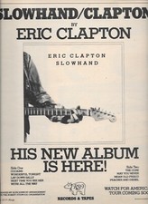 1977 Eric Clapton "Slowhand" Album Release Music Industry Original Promo Ad