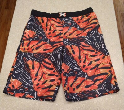 OP Ocean Pacific Boy's Swim Trunks Board Shorts Size XL 14-16 Black Orange Red