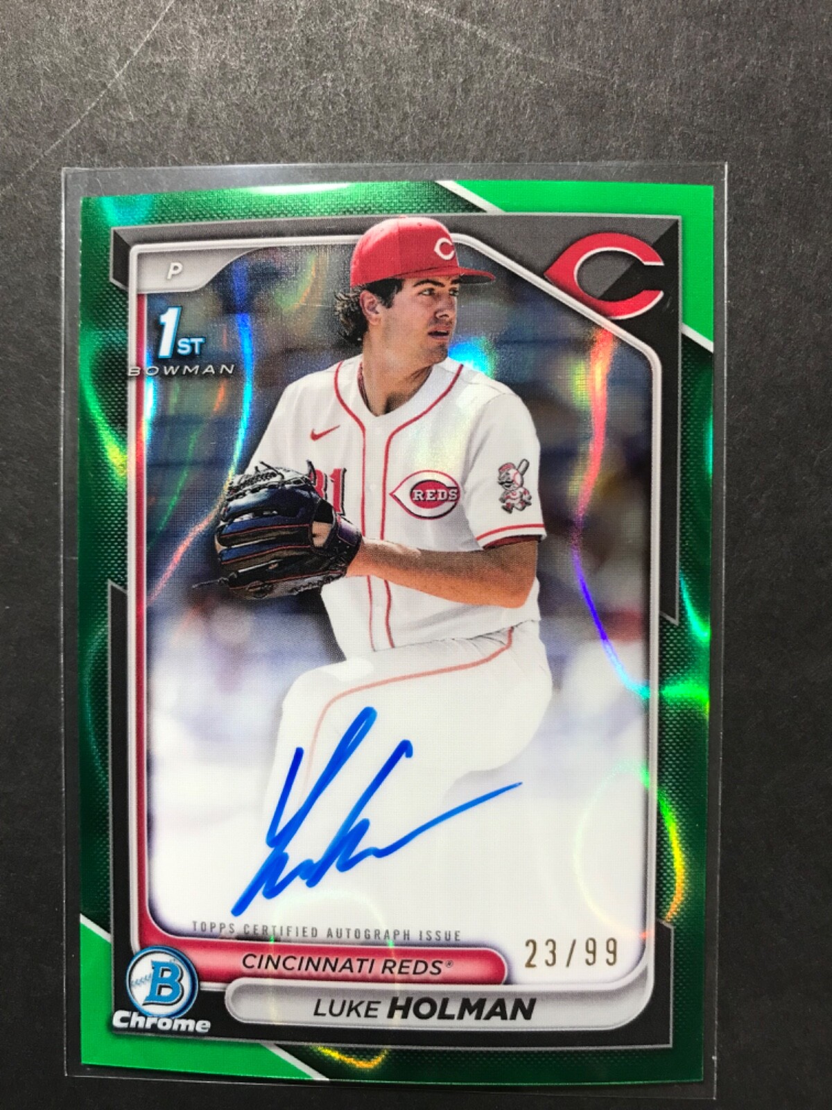 2024 Bowman Draft - Chrome Prospect Auto Luke Holman #CPA-LH Green Lava /99