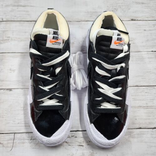 NIKE Blazer Low/Sacai Black White DM6443 001 - Men 6(Wo 7.5) NoLid - Picture 3 of 6