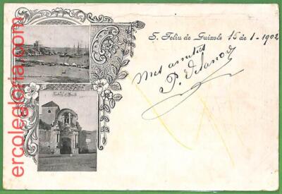 ah1760 - SPAIN - VINTAGE POSTCARD   Postal Antigua - Sant Feliu de Guixols 1902