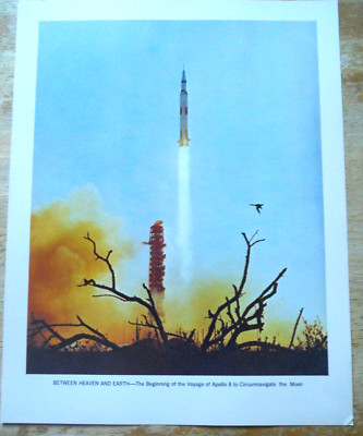 vintage original 11x14 NASA photo Apollo 8 Between Heaven & Earth ex cond. 1968