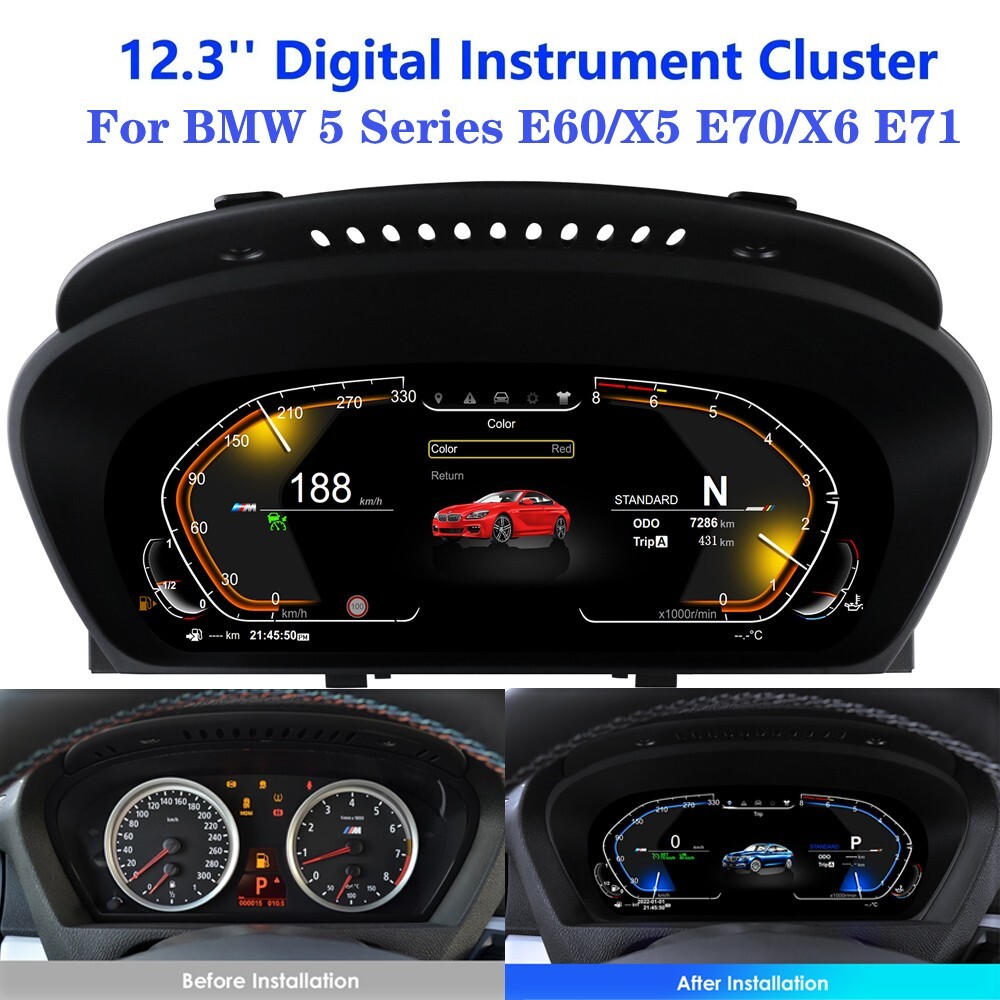 12.3''Digital LCD Instrument Cluster for BMW 5 Series E60 E70 E71