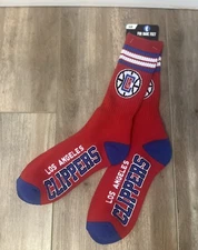 Los Angeles Clippers  NBA MENS Red  CREW LENGTH SOCKS LARGE 10-13 For Bare Feet