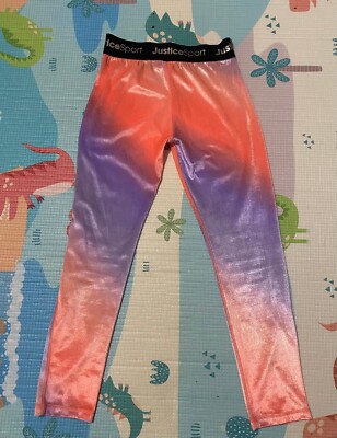 JUSTICE Girls Sport Club GYMNAST Logo Leggings /Workout Pants /Size L 12/14