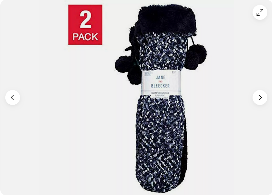 Jane Bleecker Slipper Socks Pairs Womens Popcorn Stitch