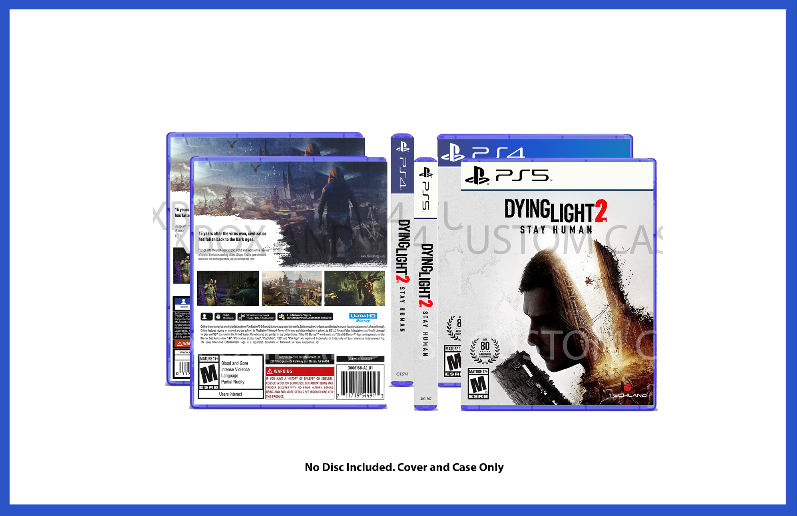 Dying Light PS4 PAL Replacement Box Art Insert Inlay Cover Only