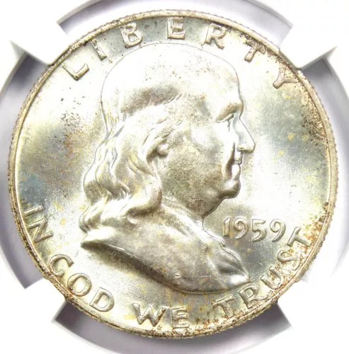 1959-D Franklin Half Dollar 50C Coin - Certified NGC MS67 FBL - $12000 NGC Value