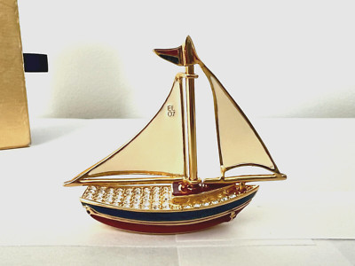 ESTEE LAUDER 2007 PERFUME COMPACT SPARKLING SAILBOAT MIB PLEASURES