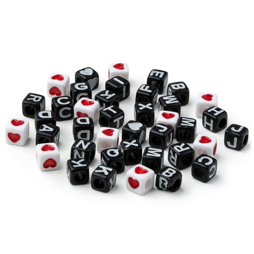 Black Alphabet Square Cube Beads by Creatology™, 340 Beads, 6.5mm