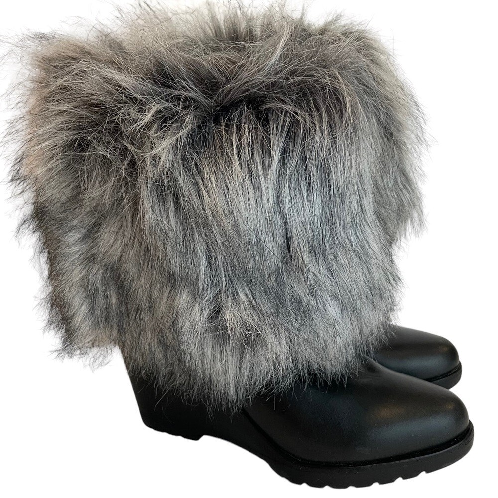 Sorel Men’s Grey Boots with Cream Faux Fur - Size 9.5 Vintage 90s Sorel Badger Leather Winter Snow Duck Boots  main image 3