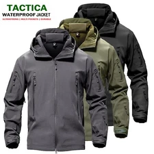 Tactical Jacket Mens Waterproof Military Coat Soft Shell Work Windbreaker Jacket